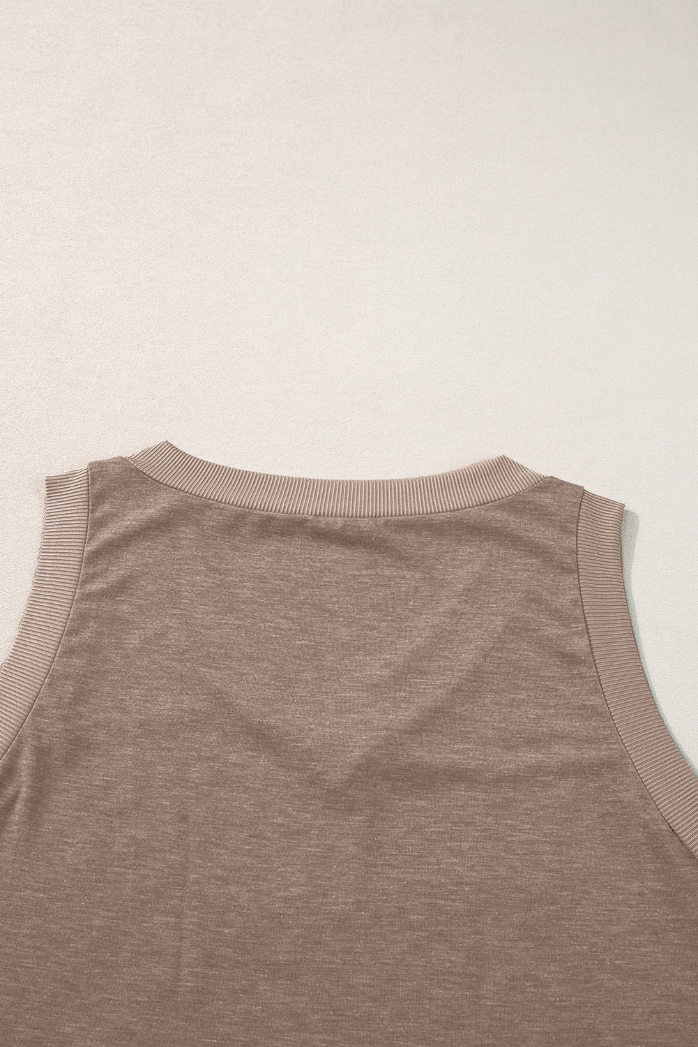 Mist Green Ribbed V Neck Tank