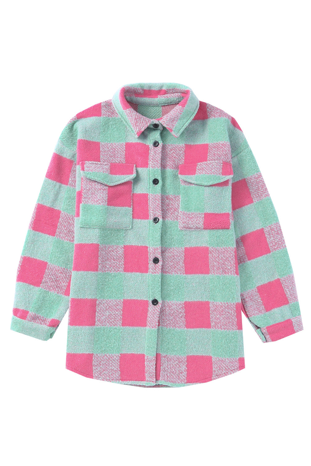 Pink Plaid Pattern?Oversized Shacket