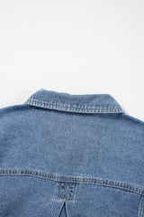 Washed Oversize Pocketed Denim Jacket