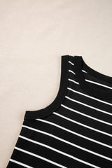 Stripe Ribbed Knit Tank Mini Dress