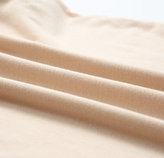 Khaki Solid Color Crew Neck Tee