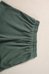 Mist Green Waffle Knit Patched Pocket Tank And Shorts Set