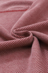 Fiery Red Waffle Knit Raglan Sleeve Henley Sweatshirt