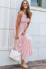 Leopard Print Pocketed Sleeveless Maxi Dress