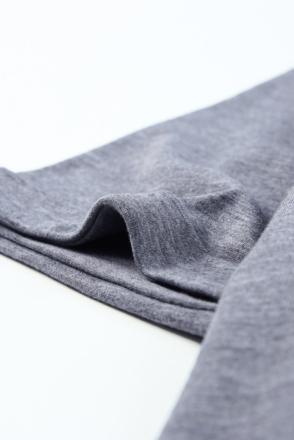 Gray Solid Color Crew Neck Tee