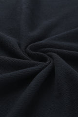 Black Lace Crochet V Neck Long Sleeve Top