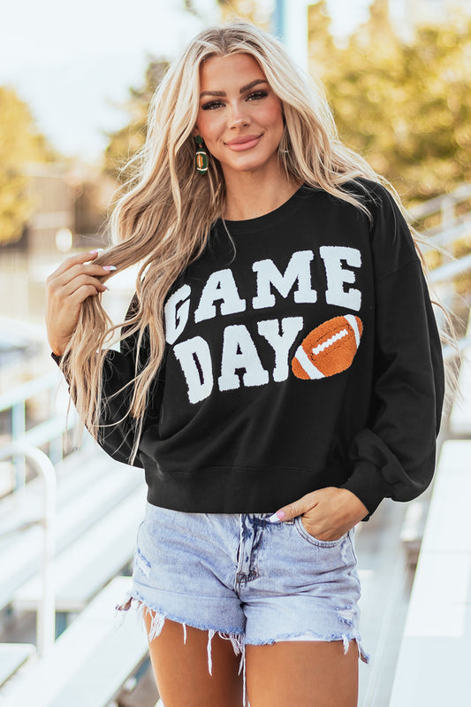 GAME DAY Graphic Varsity Pullover Sweatshirt