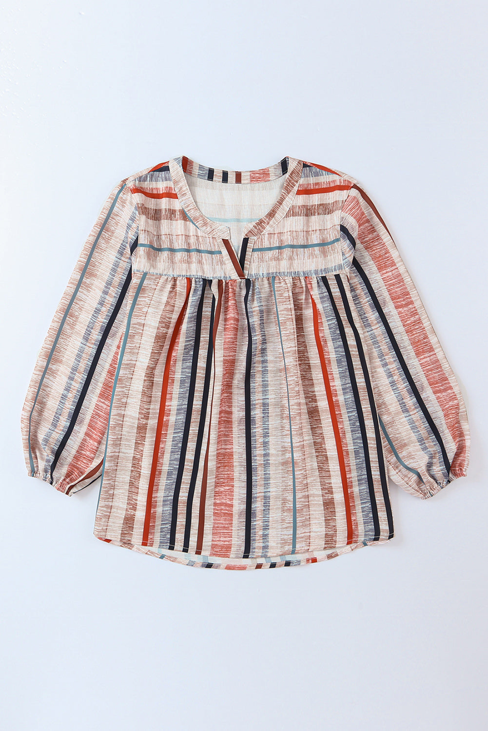 Multicolor Striped 3/4 Sleeve Blouse