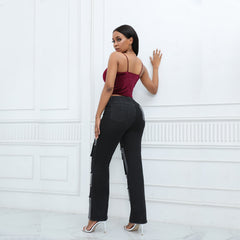 High Quality Straight Panel High Waist Jeans For Women