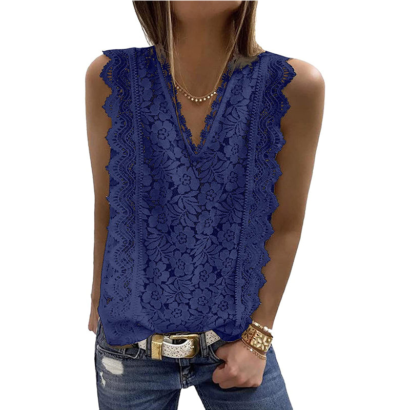 Lace Vest V-neck Sleeveless Top