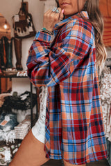 Women's Plaid Print Loose Vintage Shirt