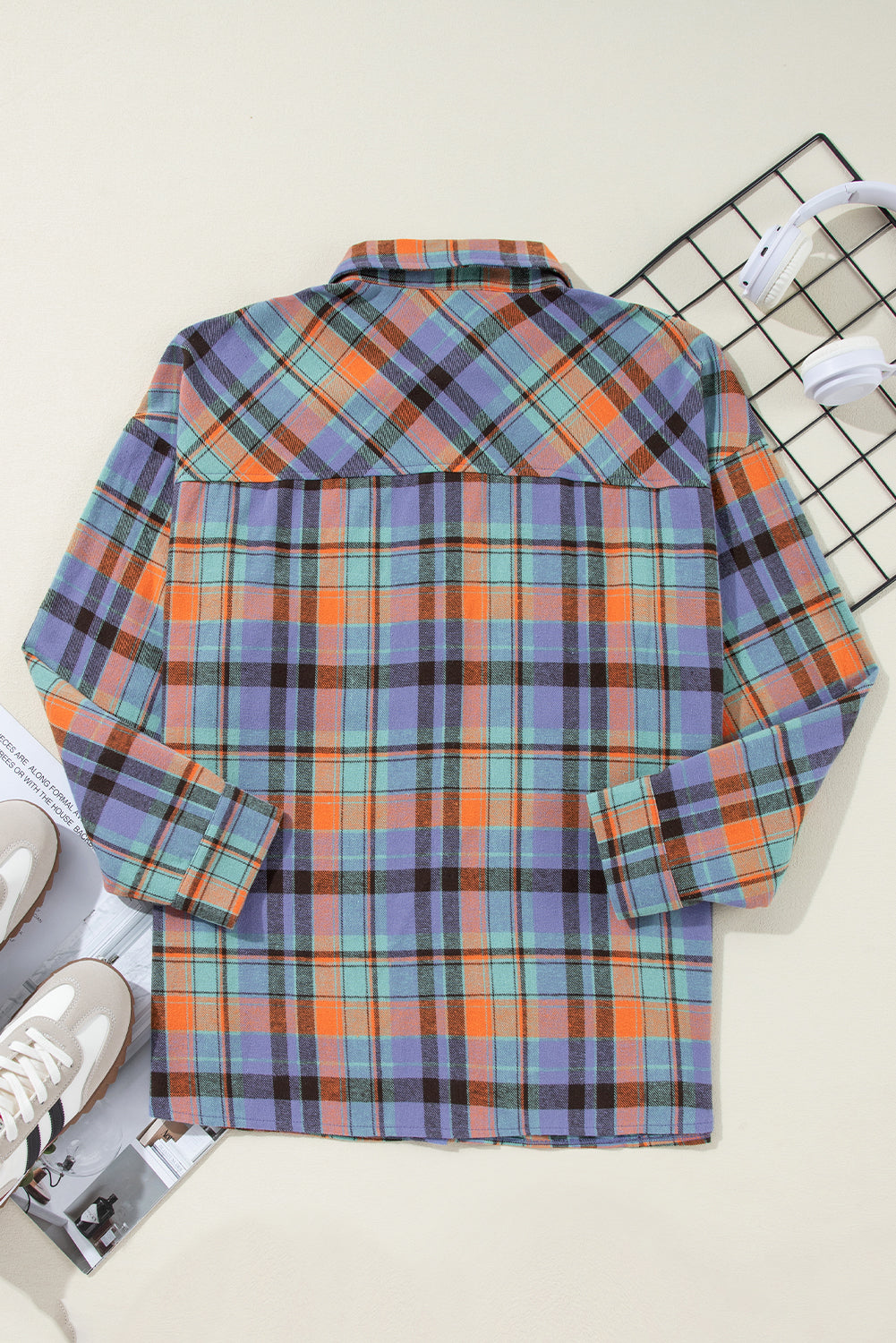 Women's Plaid Print Loose Vintage Shirt