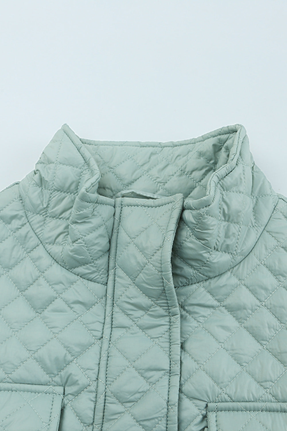 Quilted Pocketed Zip-up Cropped Jacket