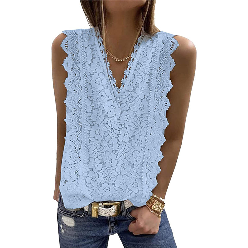 Lace Vest V-neck Sleeveless Top