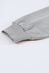 Gray Zipped Funnel Neck Kangaroo Pocket Sweatshirt