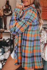 Women's Plaid Print Loose Vintage Shirt