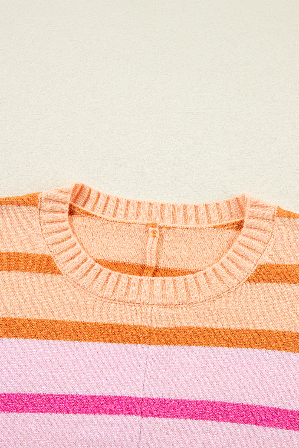 Striped Ribbed Edge Loose Sweater