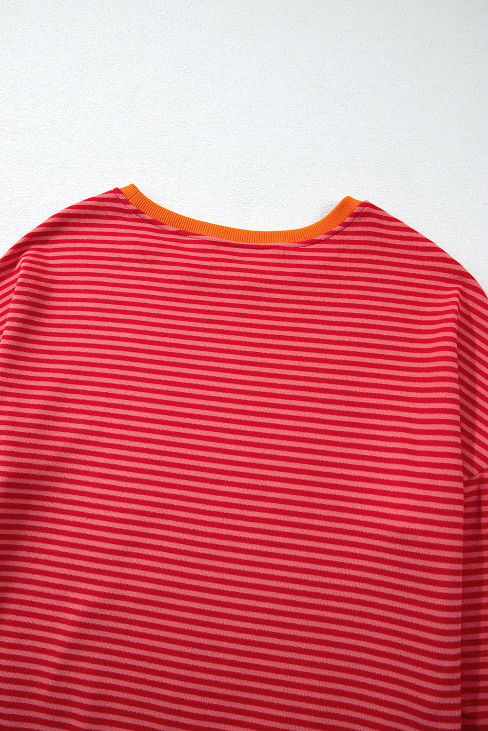 Two Tone Striped Side Buttons Drop Shoulder Top