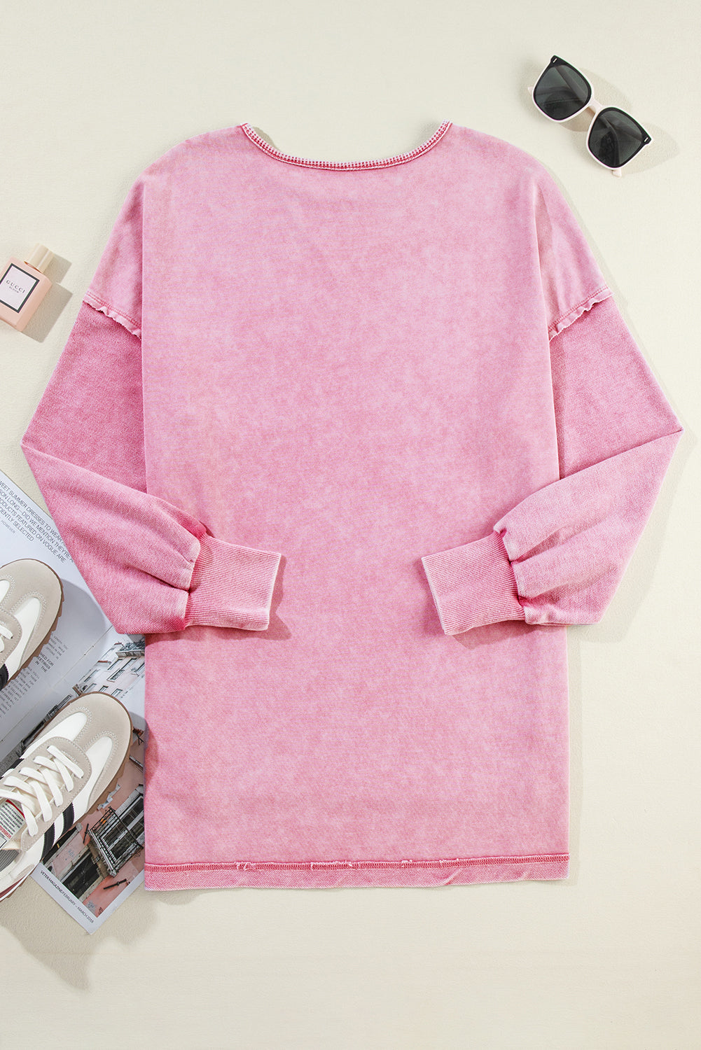 Petal Mineral Wash Drop Shoulder Pullover Sweatshirt