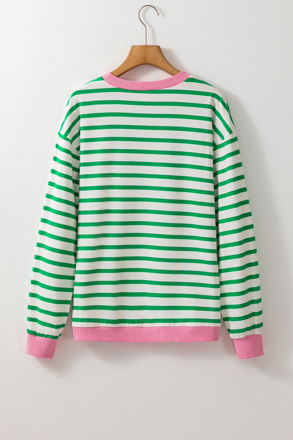 Striped Contrast Edge Long Sleeve Top