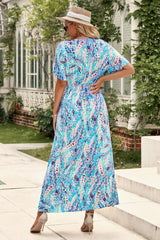 Women's Wrap V Neck Floral Maxi Dress