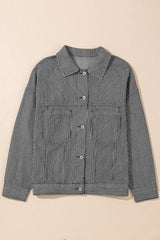 Washed Oversize Pocketed Denim Jacket