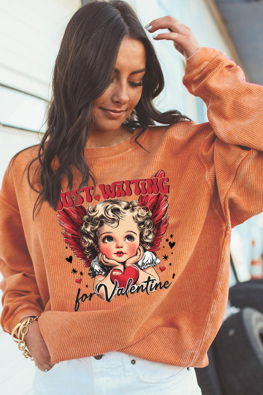 Date Night True Love Oversized Ribbed Corduroy Sweatshirt