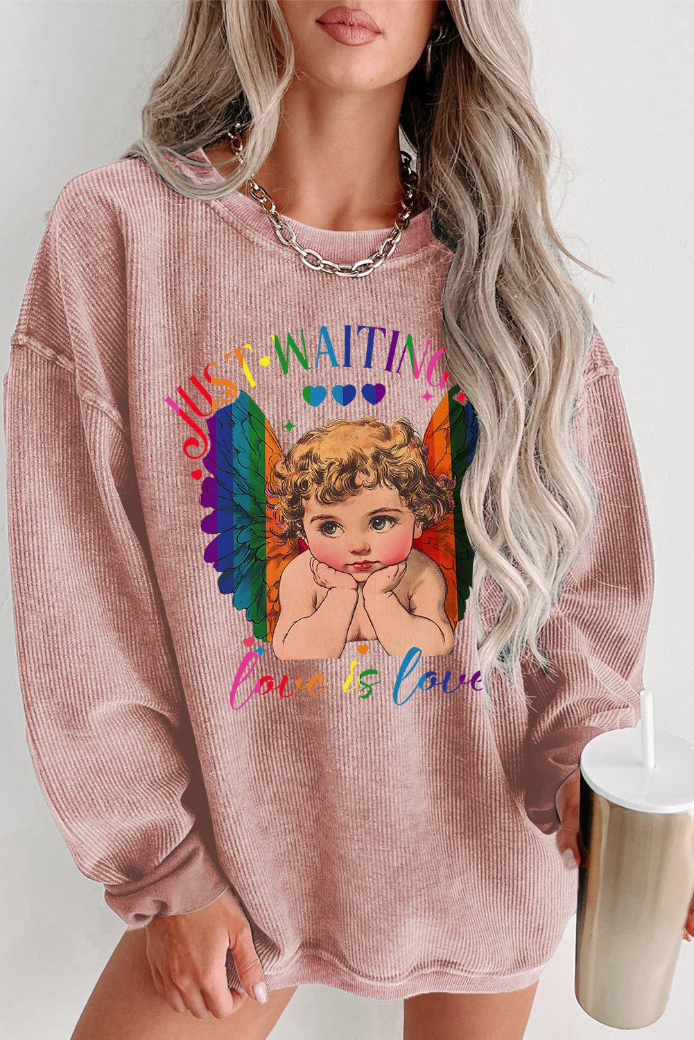 Valentine's Day Date Night Sweetheart Crew Neck Knit Sweatshirt