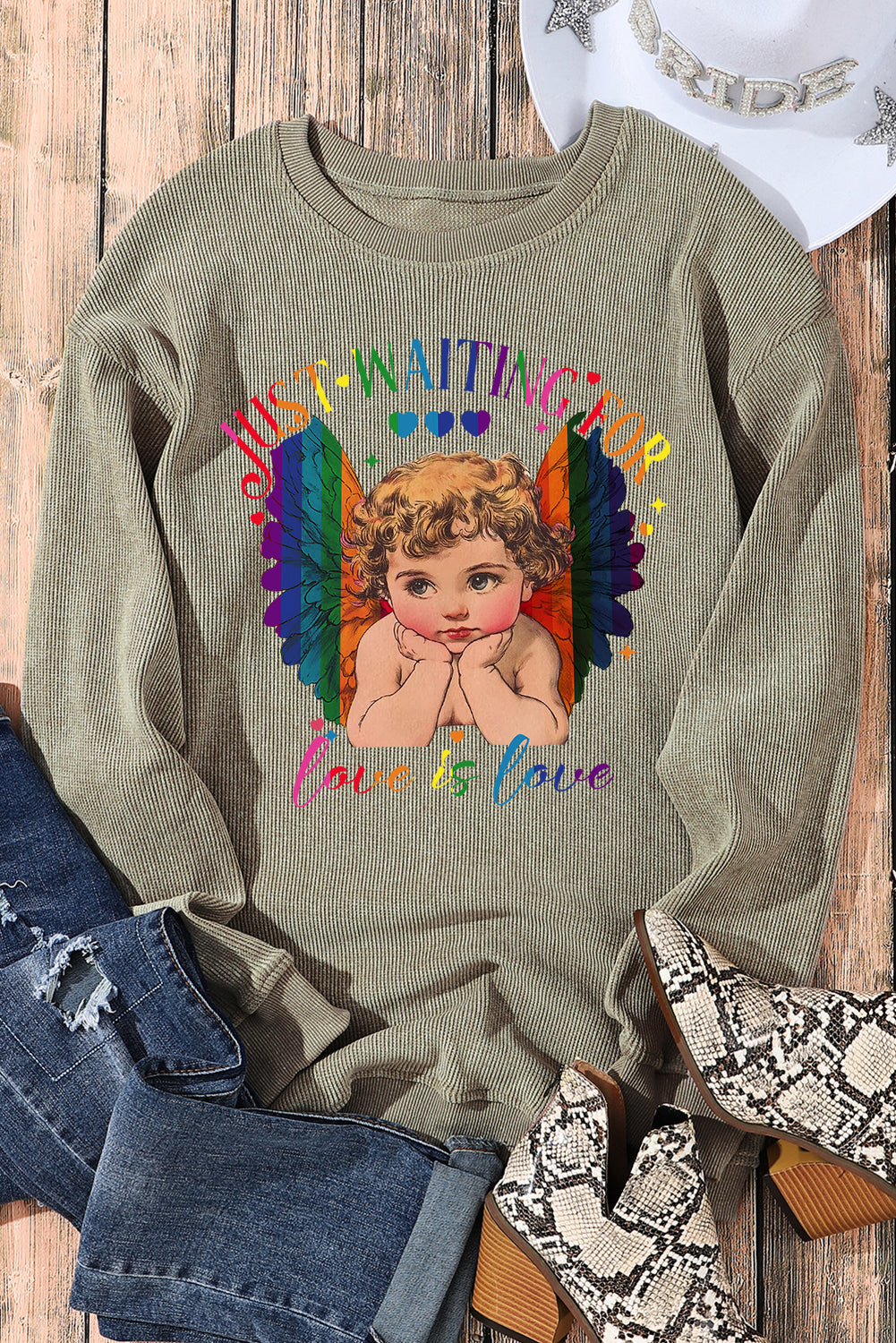 Valentine's Day Date Night Sweetheart Crew Neck Knit Sweatshirt