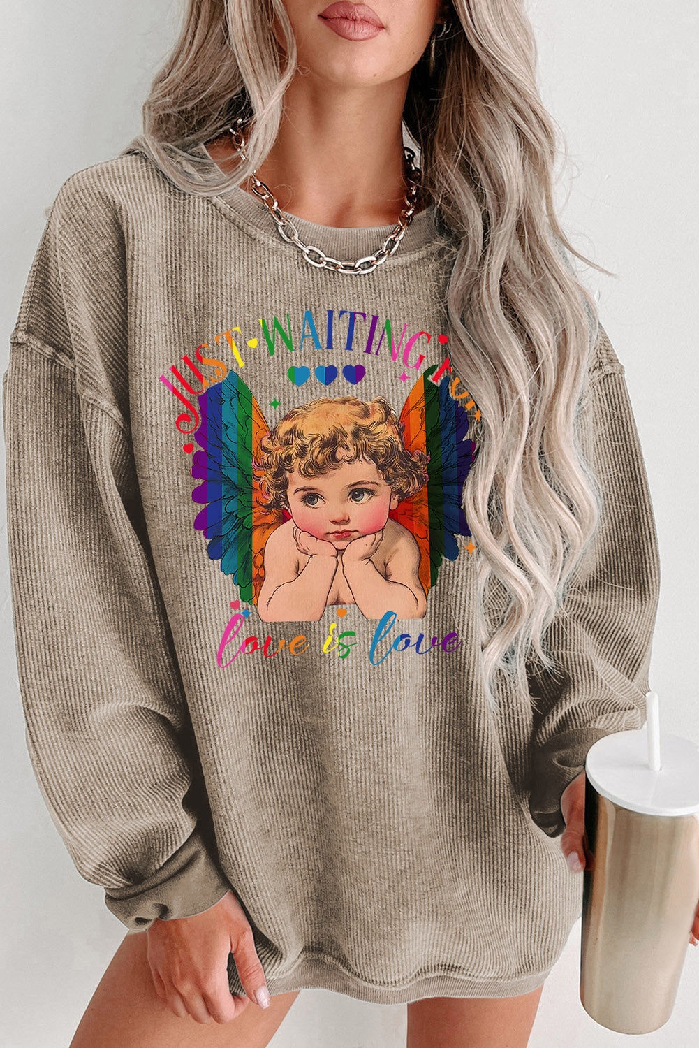 Valentine's Day Date Night Sweetheart Crew Neck Knit Sweatshirt