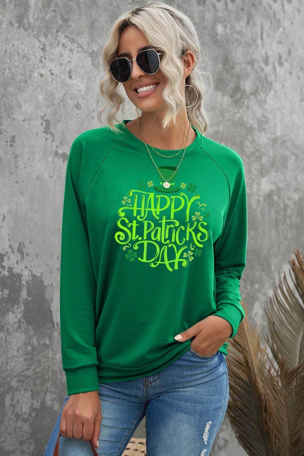 Saint Patrick's Day Graphic Crew Neck Sweatshirt