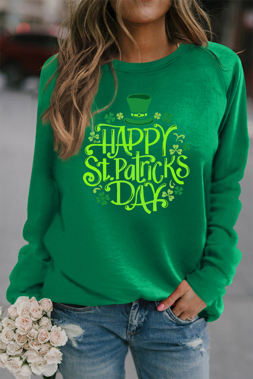 Saint Patrick's Day Graphic Crew Neck Sweatshirt