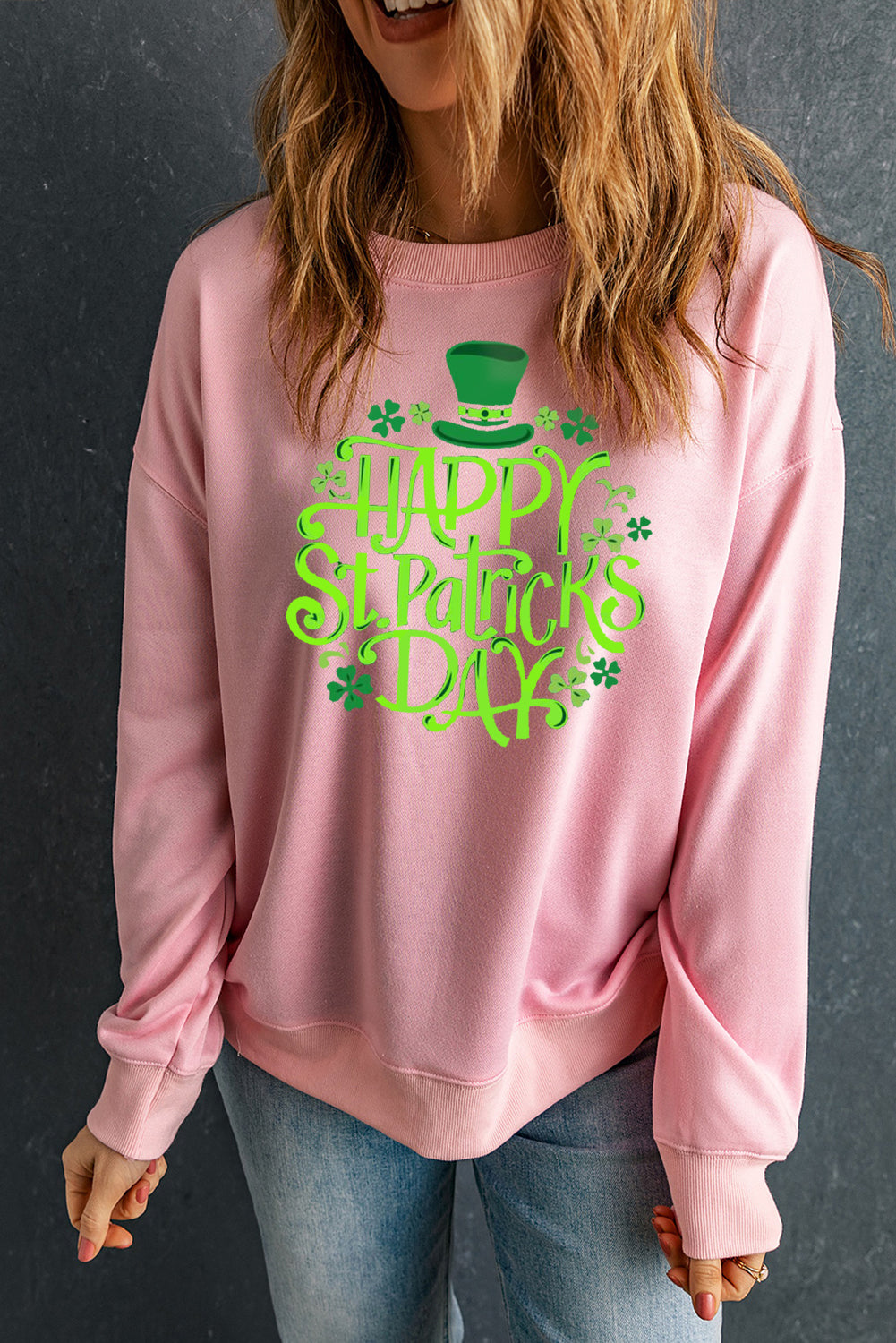 Saint Patrick's Day Plain Crew Neck Pullover Sweatshirt