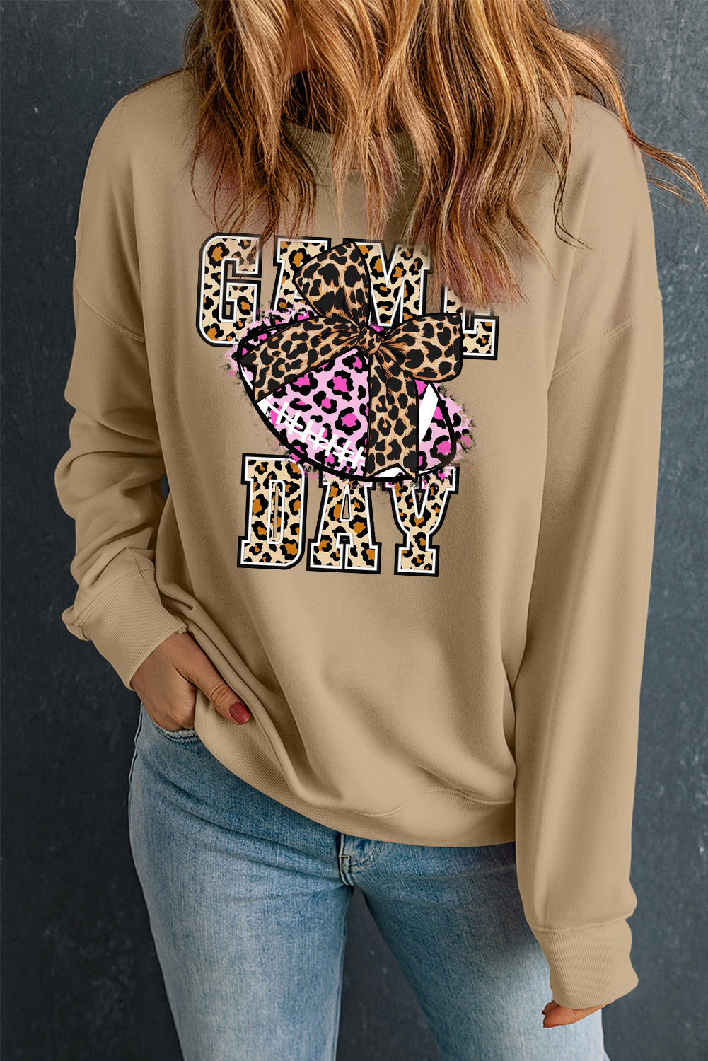 Game Day Classic Crew Neck Rugby Pullover Sweatshirt