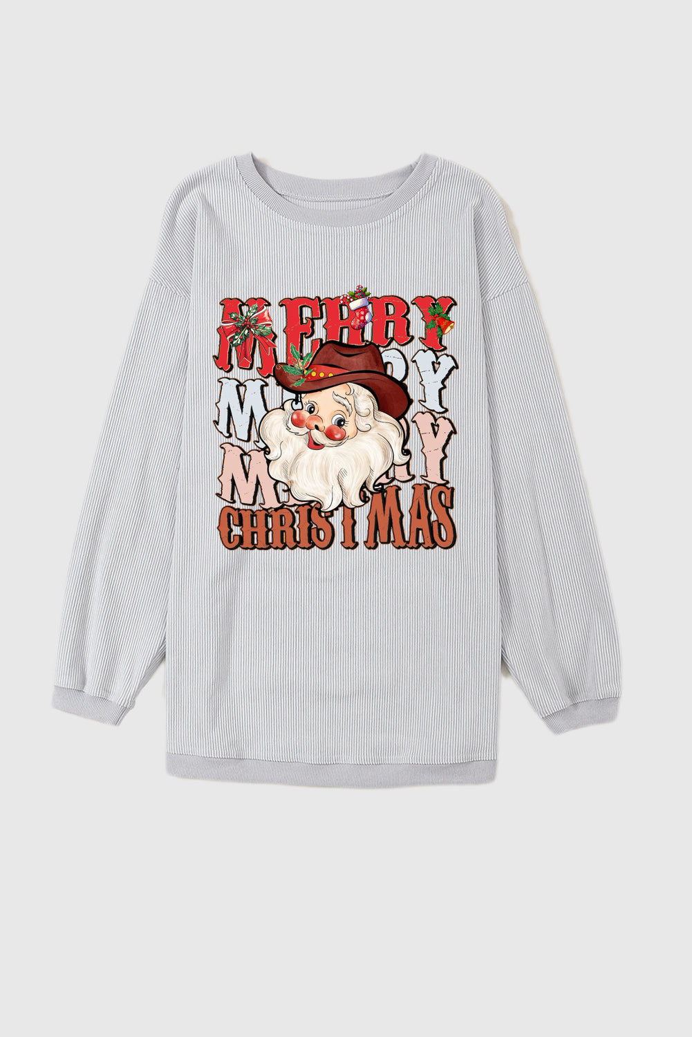 Christmas Crew Neck Santa Claus Pattern Pullover Sweatshirt