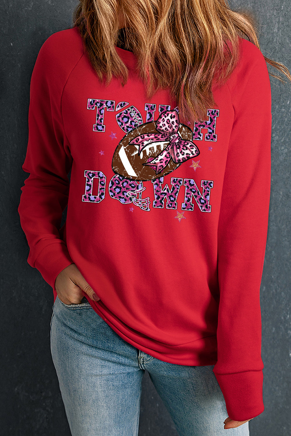 Solid Crew Neck Pullover Colorful Nutcracker Sweatshirt