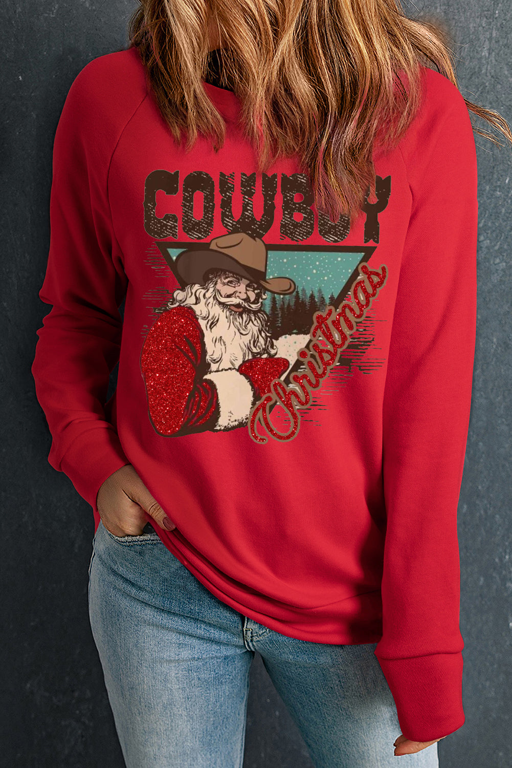 Cowboy Boy Printed Crew Neck Pullover Sweatshirt