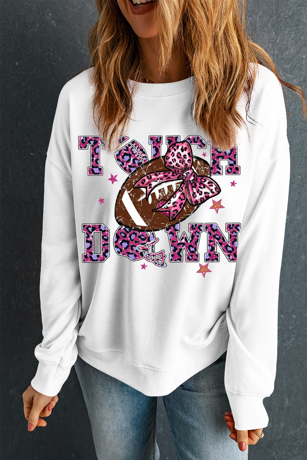 Halloween Plain Crew Neck Bow Rugby Pattern Pullover Sweatshirt Fall/Winter