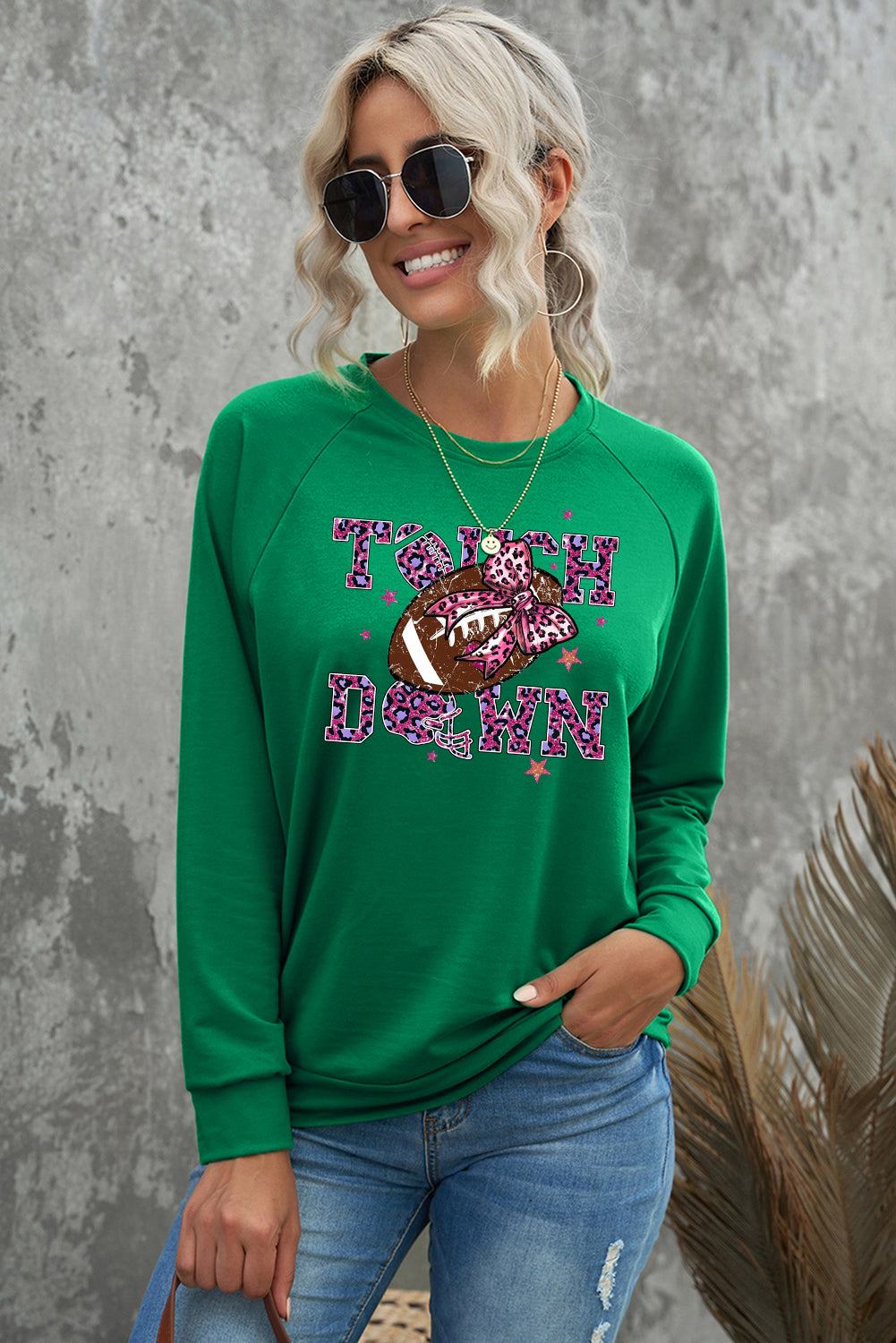 Solid Crew Neck Pullover Colorful Nutcracker Sweatshirt