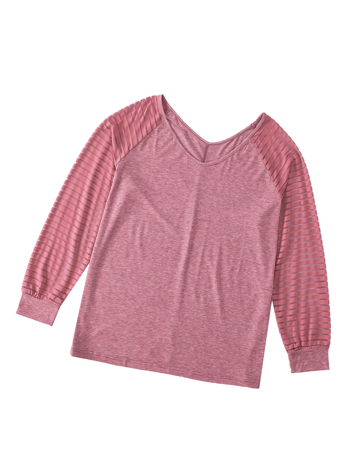 Rose Striped Cut-out Long Sleeve T Shirt