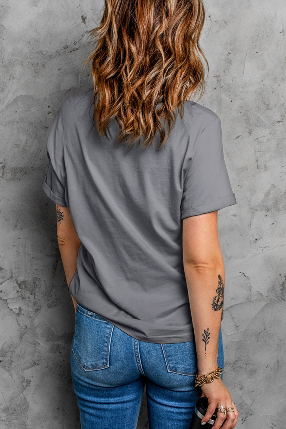 Gray USA Starry Graphic Casual Tee