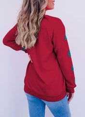 Racing Red SHINY SEQUIN "MERRY" SWEATSHIRT