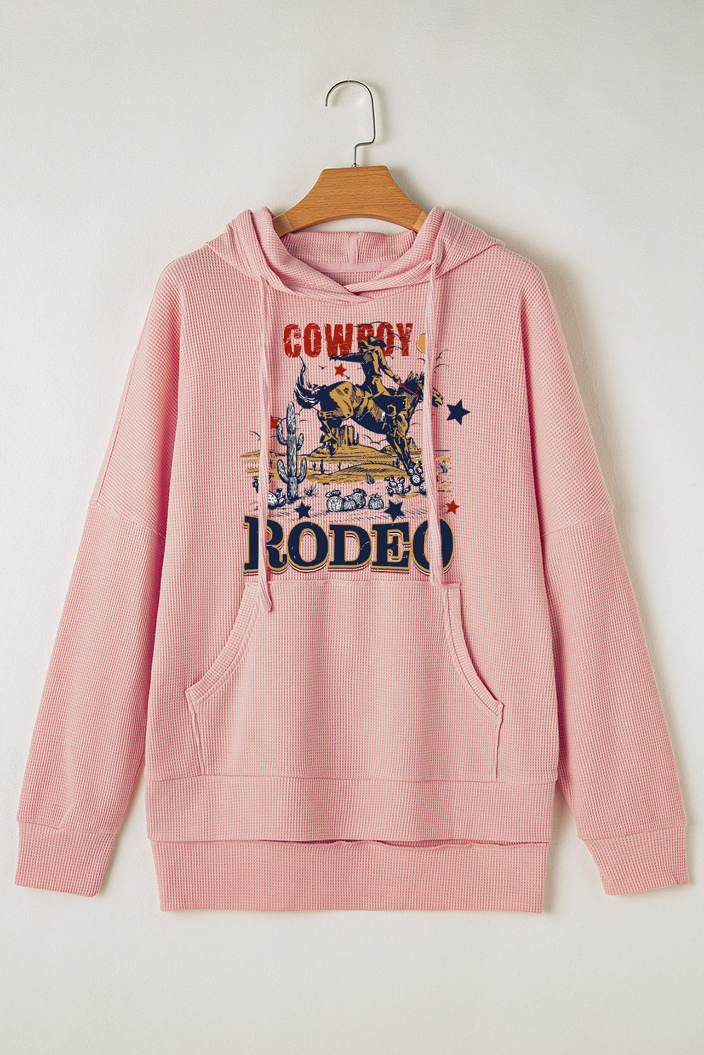 Rodeo Vibes Sweetheart Waffle Knit Fleece Hoodie