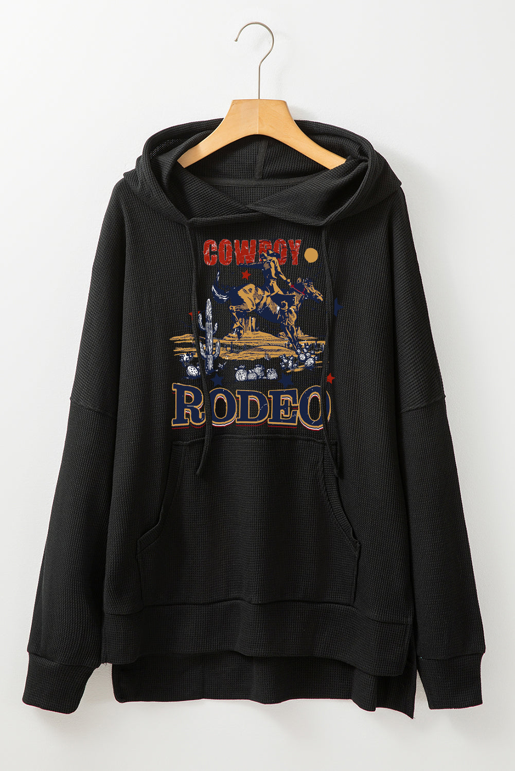 Rodeo Vibes Sweetheart Waffle Knit Fleece Hoodie