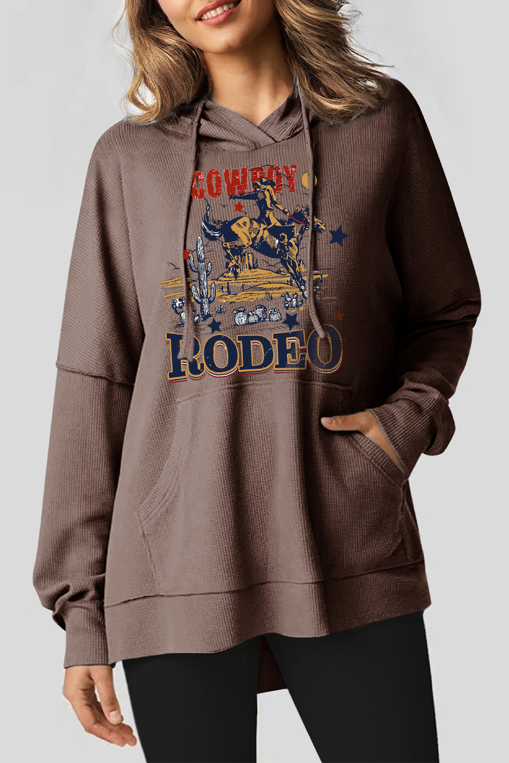 Rodeo Vibes Sweetheart Waffle Knit Fleece Hoodie