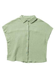 Green Plaid Textured Half Sleeve Shirt