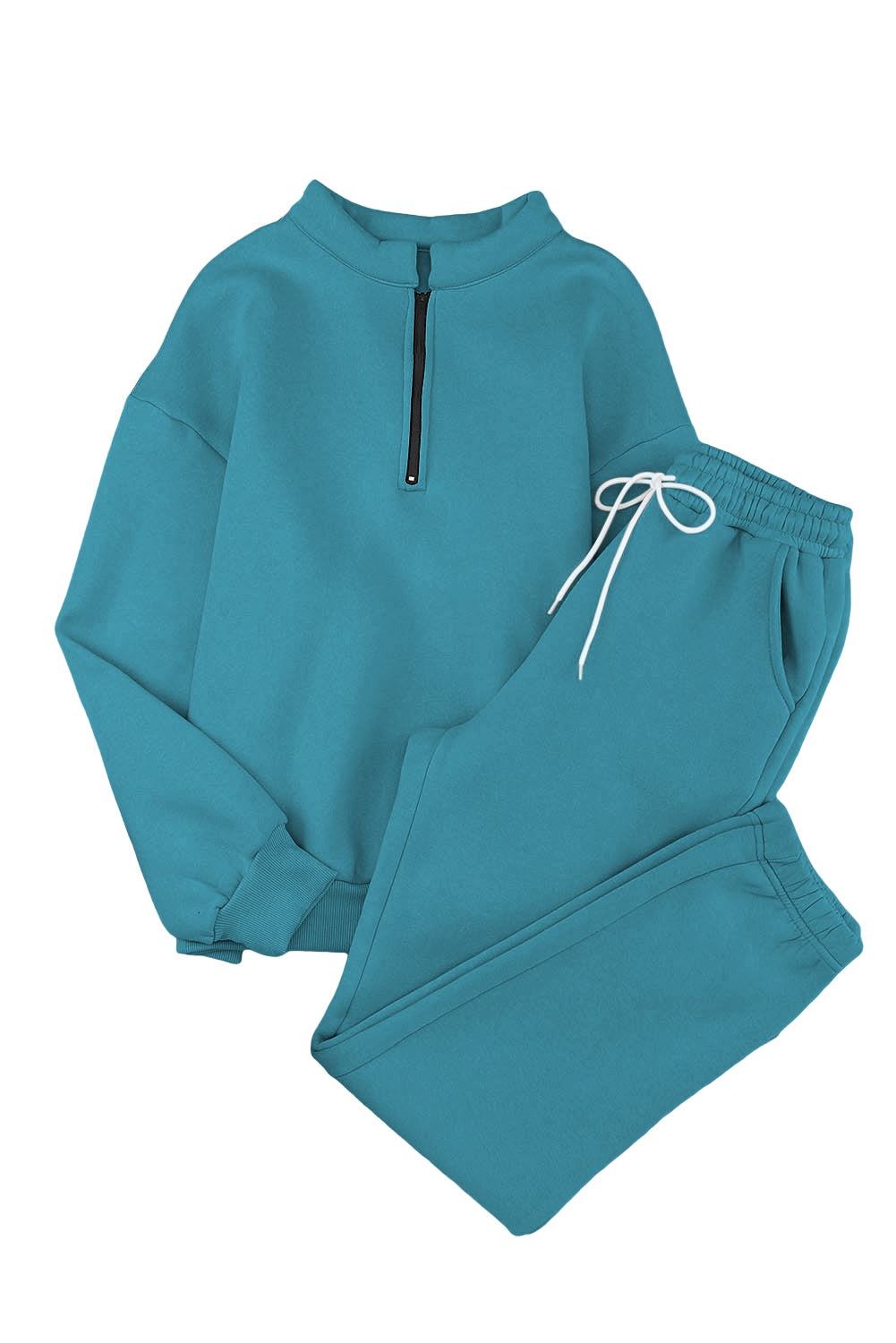 LakeBlue Zip Up Stand Collar Slouchy Two-piece Outfit