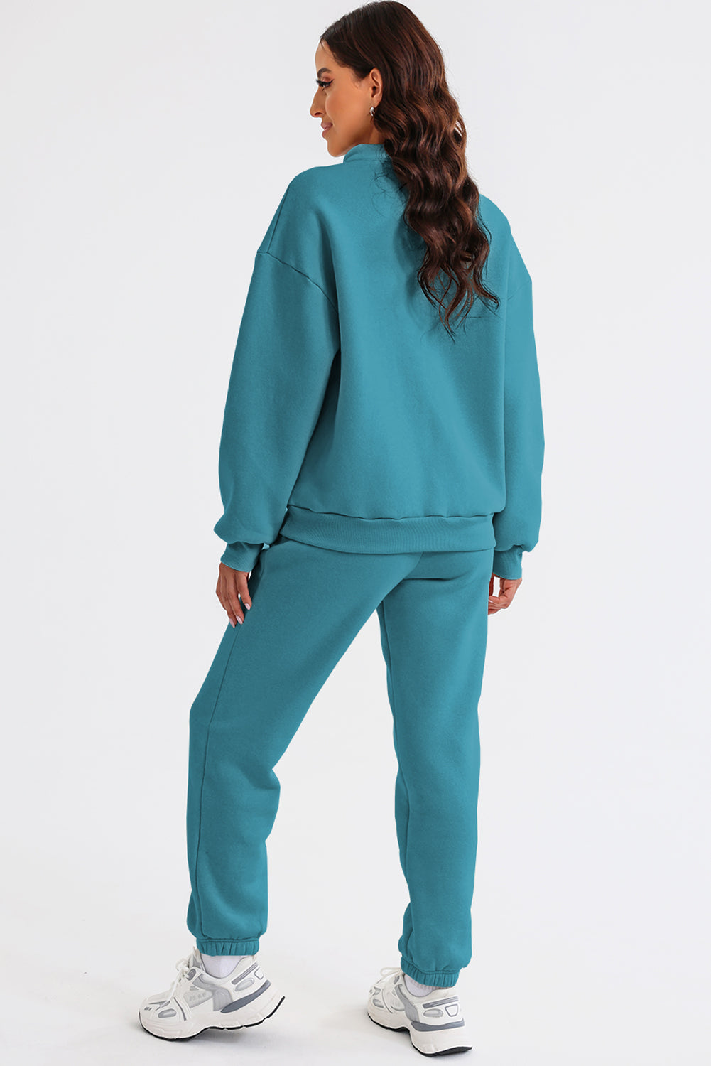 LakeBlue Zip Up Stand Collar Slouchy Two-piece Outfit