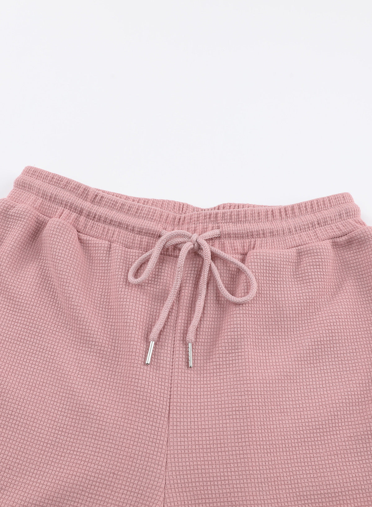 Pink Drawstring Elastic Waist Pull-on Casual Pants with Pockets