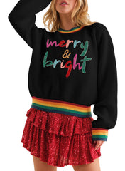 Black Rainbow Pullover Sweater